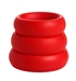 3 Piece Silicone Cock Ring Set - Red - AD143-Red