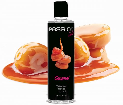 Passion Licks Caramel Water Based Flavored Lubricant - 8 oz Personal Lubricants, Water Based Lube, Flavored Lube