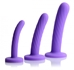 Tri-Play 3 Piece Silicone Dildo Set - AF105-Purple