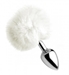 White Fluffy Bunny Tail Anal Plug - AF619