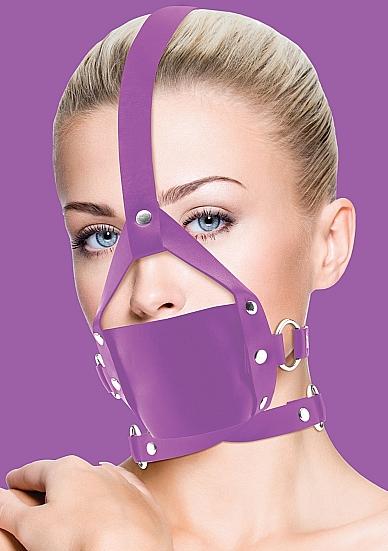 Ouch! Leather Mouth Gag - Purple Mouth Gag, Ball Gag, Leather Mouth Gag, Bondage