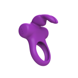 VeDO Frisky Bunny Rechargeable Vibrating Ring - Perfectly Purple Cock Ring, Vibrating Cock Ring, Vibrating Sex Toys, Silicone Toys
