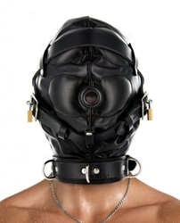 Strict Leather Sensory Deprivation Hood- ML Bondage Gear, Hoods and Blindfolds, Hoods and Muzzles, Leather Bondage Goods