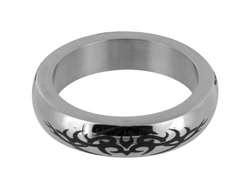 Stainless Steel Cock Ring with Tribal Design- Small Cock Rings, Penis Jewelry, Metal Cock Rings