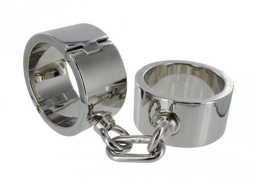 Chrome Wrist Shackles - MediumLarge Bondage Gear, Handcuffs and Steel, Ankle and Wrist Restraints