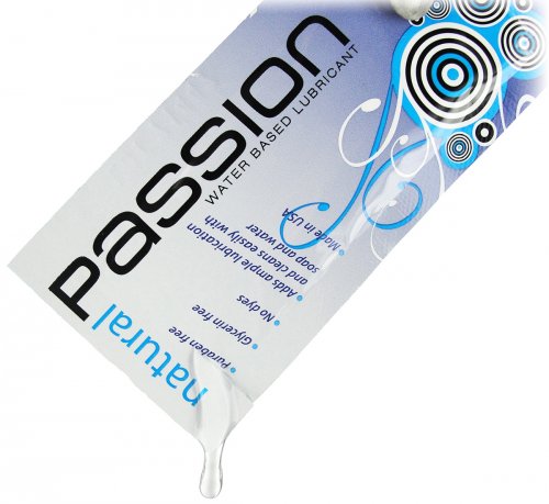 Passion Natural Water-Based Lubricant - 0.25 oz Single Use Pouch Personal Lubricants, Water Based Lube
