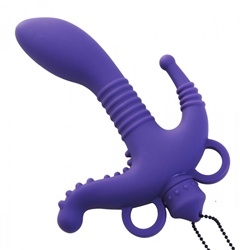3 Way Vibrating Silicone Stimulator Vibrating Sex Toys, Anal Vibrators, G Spot Vibrators, Vibrating Anal Toys, Silicone Toys
