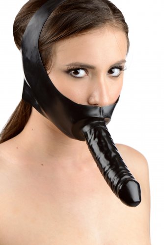 Latex Face Fucker Strap On Mask Dildos, Strap-Ons and Harnesses, Realistic Dildos, Thigh and Head Strap-On