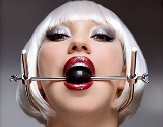 Adjustable Stainless Steel Ball Gag Head Harness Bondage Gear, Mouth Gags