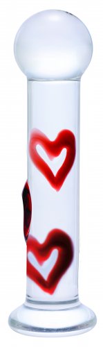 Lil Hearts Glass Plug with Raised Heart Texture Glass Toys, Dildos, Glass Anal Toys, Glass Dildos, Anal Toys