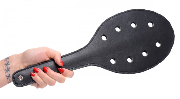 Deluxe Rounded Paddle with Holes Bondage Gear, Impact, Paddles