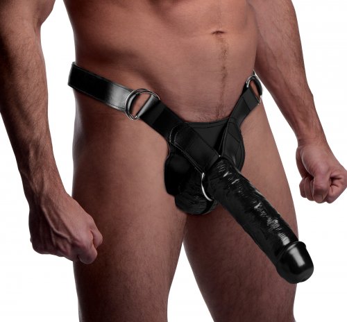 Infiltrator Hollow Strap-On with 10 Inch Dildo Strap-Ons and Harnesses, Penis Extenders and Sheaths, Hollow Strap-On