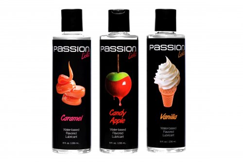 Passion Licks 3 Flavor Lube Pack- Sweets Personal Lubricants, Water Based Lube, Flavored Lube
