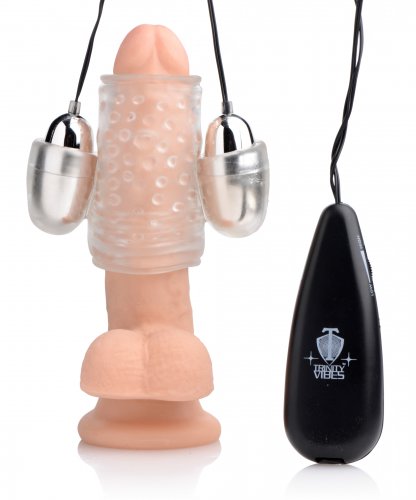 Dual Vibrating Penis Sheath Masturbation Toys, Vibrating Sex Toys, Trinity Vibes, XR Brands, Vibrating Masturbators