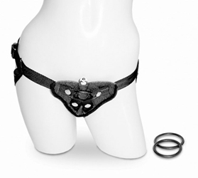 Vibrating Velvet Harness Strap-Ons and Harnesses, Vibrating Sex Toys