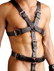 Strict Leather Body Harness- LXL Bondage Gear, Leather Bondage Goods