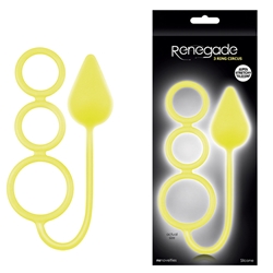 Renegade 3 Ring Circus Silicone Med Neon Yellow Cock Rings, Butt Plug