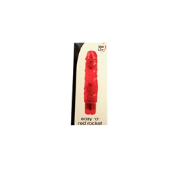 Adam & Eve Easy O Red Rocket Red Realistic Vibrator, Soft and Flexible Vibrator