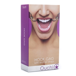 Ouch! Hook Gag - Purple Mouth Gag, Ball Gag, Leather Mouth Gag, Bondage