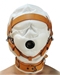 Total Sensory Deprivation White Leather Hood - MediumLarge - AC220-ML