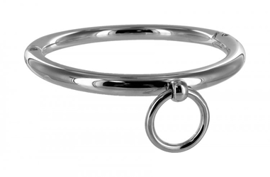 Ladies Rolled Steel Collar with Ring Bondage Gear, Handcuffs and Steel, Collars