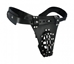 The Safety Net Leather Male Chastity Belt with Anal Plug Harness - AC684