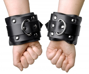 Deluxe Locking Wide Padded Cuffs Bondage Gear, Leather Bondage Goods, Ankle and Wrist Restraints