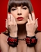 Crimson Tied Embossed Wrist Cuffs - AE142-Wrist