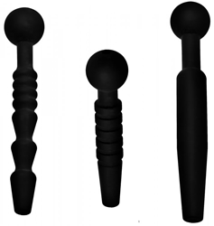 Dark Rods 3 Piece Silicone Penis Plug Set Medical Gear, Urethral Inserts, Urethral Sounds, Silicone Toys