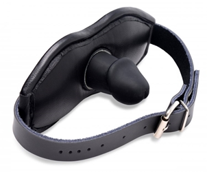 Leather Padded Silicone Penis Mouth Gag Bondage Gear, Leather Bondage Goods, Mouth Gags