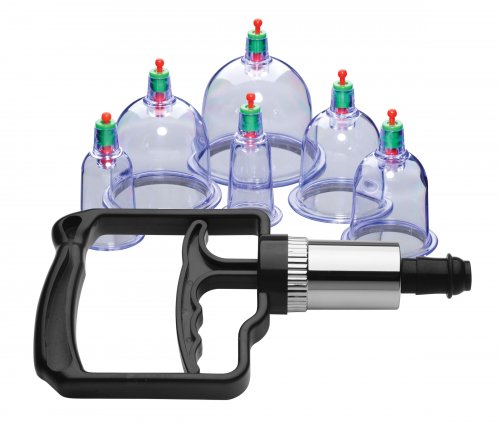 Sukshen 6 Piece Cupping Set with Acu-Points Enlargement Gear, Medical Gear, Breast and Nipple Pumps, Clitoral and Pussy Pumps, Cupping Devices