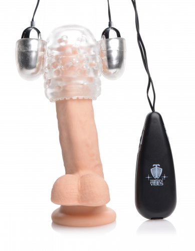 Dual Vibrating Penis Head Teaser Masturbation Toys, Vibrating Sex Toys, Trinity Vibes, XR Brands, Vibrating Masturbators