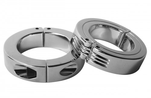 Locking Hinged Cock Ring- Large Cock and Ball Torment, Cock Rings, Metal Cock Rings
