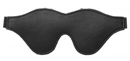 Strict Leather Black Fleece Lined Blindfold Bondage Gear, Hoods and Blindfolds, Leather Bondage Goods